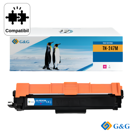 Cartus toner compatibil G&G Magenta TN247M, pentru Brother HL-L3210CW, 2.300 pagini - Papet