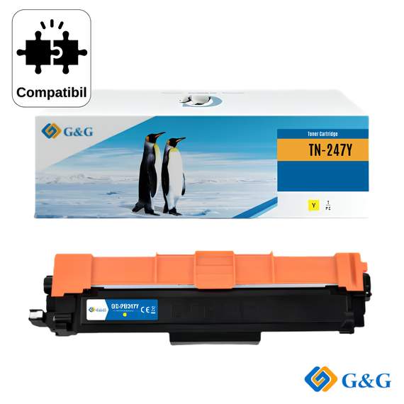 Cartus toner compatibil G&G Yellow TN247Y, pentru Brother HL-L3210CW, 2.300 pagini - Papet