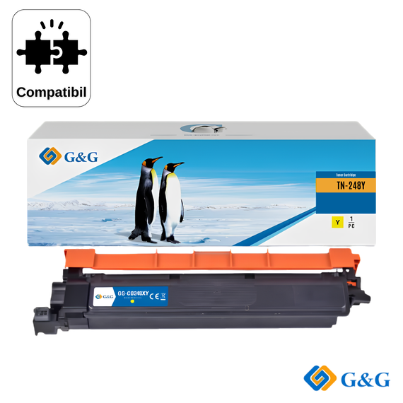 Cartus toner compatibil G&G Yellow TN248Y, pentru Brother HL-L3220CW, 1.000 pagini - Papet