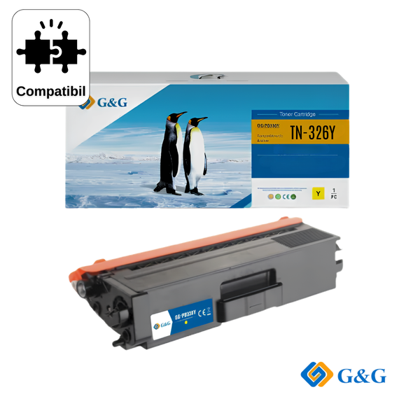 Cartus toner compatibil G&G Yellow TN326Y, pentru Brother HL‑L8250CDN, 3.500 pagini - Papet