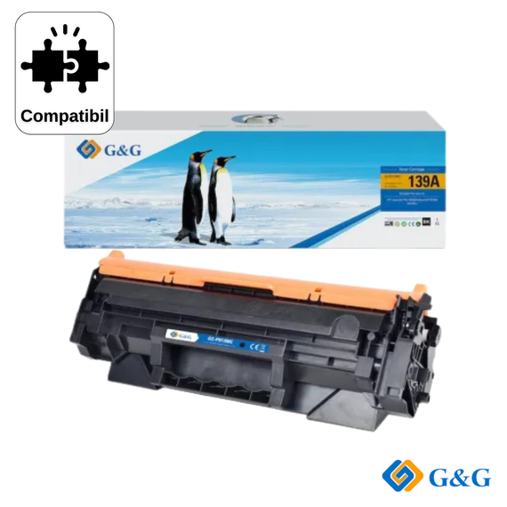 Cartus toner compatibil G&G Black W1390A 139A, pentru HP LaserJet Pro 3002dn, 1.500 pagini - Papet