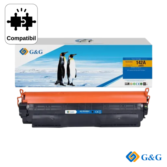 Cartus toner compatibil G&G Black W1420A 142A, cu cip, pentru HP LaserJet M110w, 950 pagini - Papet