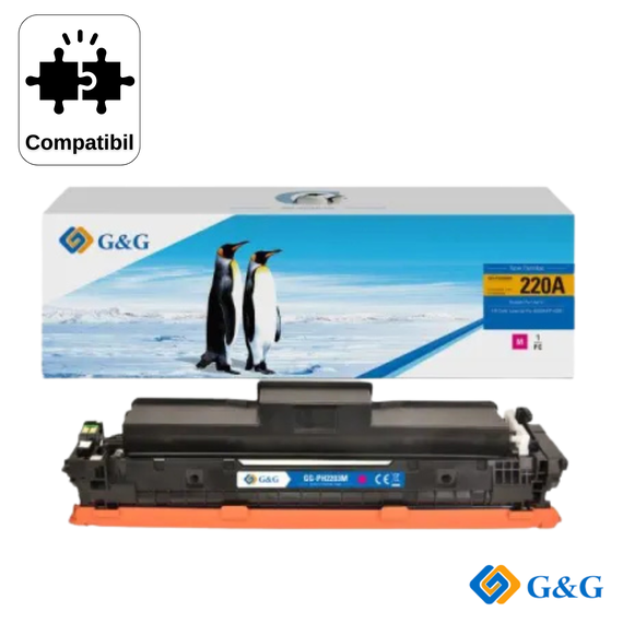 Cartus toner compatibil G&G Magenta W2203A 220A, pentru HP Color LaserJet Pro 4202dw, 1.800 pagini - Papet