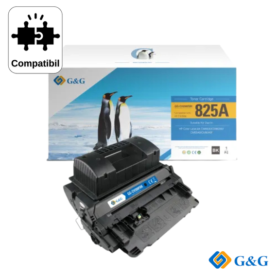 Cartus toner remanufacturat G&G Black CB390A 825A, pentru HP LaserJet CM6030, 19.500 pagini - Papet