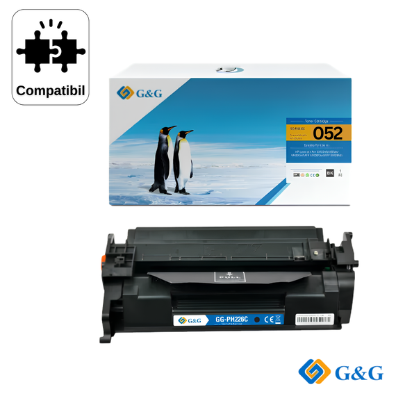 Cartus toner compatibil G&G Black CRG-052, pentru Canon I-Sensys LBP212Dw, 3.100 pagini - Papet