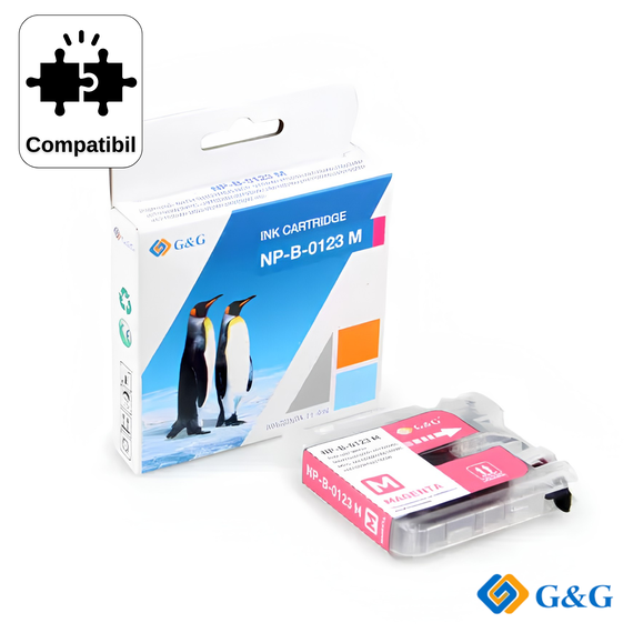 Cartus inkjet compatibil G&G Magenta LC123M, pentru Brother MFC‑J4510Dw, 900 pagini - Papet