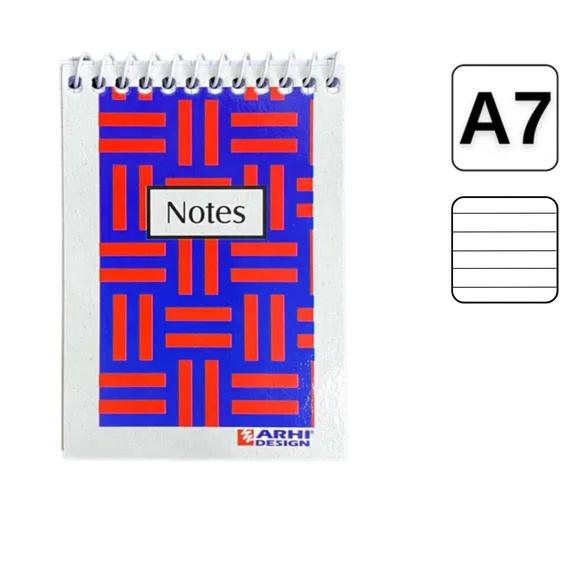Bloc Notes cu spirala A7, 50 file, dictando, ARHI DESIGN - Papet