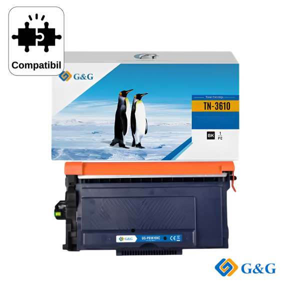 Cartus toner compatibil G&G Black TN3610, pentru Brother HL-L6410DN, 18.000 pagini - Papet