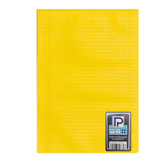 Caiet A4 coperta plastic, 60 file, matematica, PAPERLAND, ALEGE CULOAREA: Galben - 2Papet