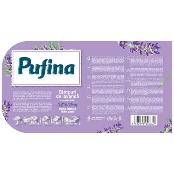 Hartie igienica 3 straturi/8 role PUFINA Lavanda - 2Papet