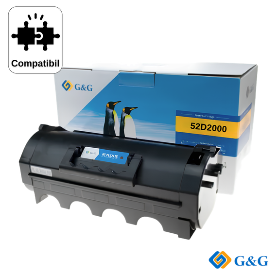 Cartus toner compatibil G&G Black 522 52D2000, pentru Lexmark MS810N, 6.000 pagini - Papet