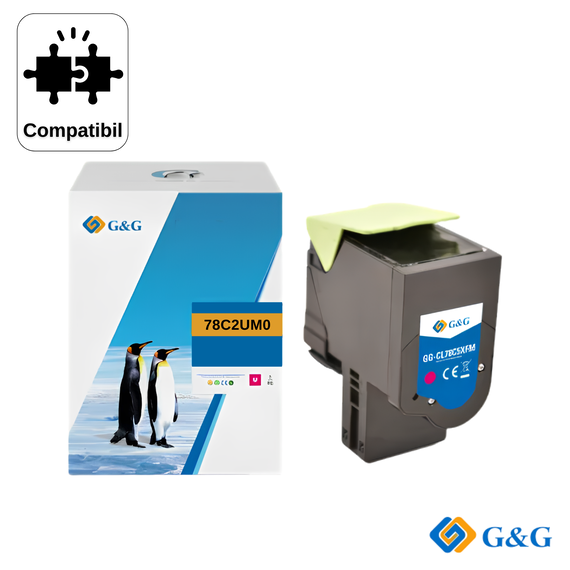 Cartus toner remanufacturat G&G Magenta 78C2UM0, pentru Lexmark CS521DN, 7.000 pagini - Papet