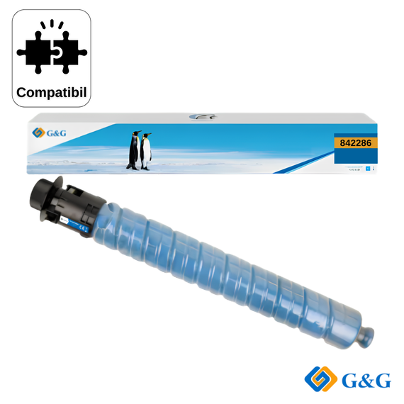Cartus toner remanufacturat G&G Cyan 842286, pentru Ricoh IM C4500, 22.500 pagini - Papet