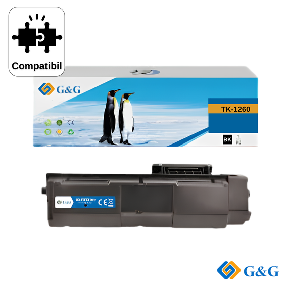 Cartus toner compatibil G&G Black TK-1260, pentru Kyocera ECOSYS PA4000X, 10.000 pagini - Papet