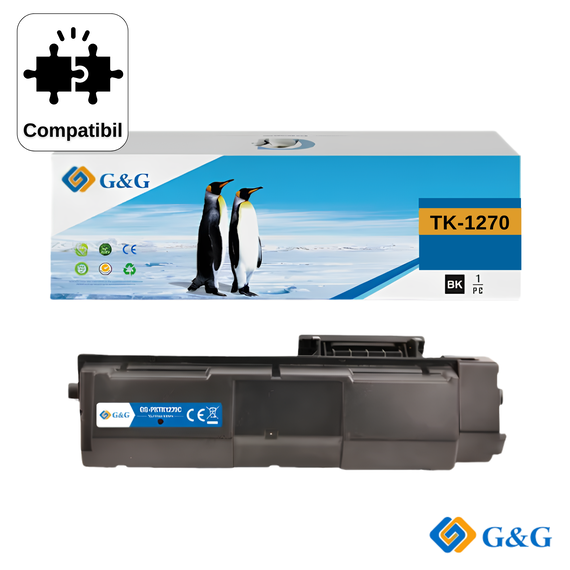 Cartus toner compatibil G&G Black TK-1270, pentru Kyocera ECOSYS MA4000X, 10.000 pagini - Papet