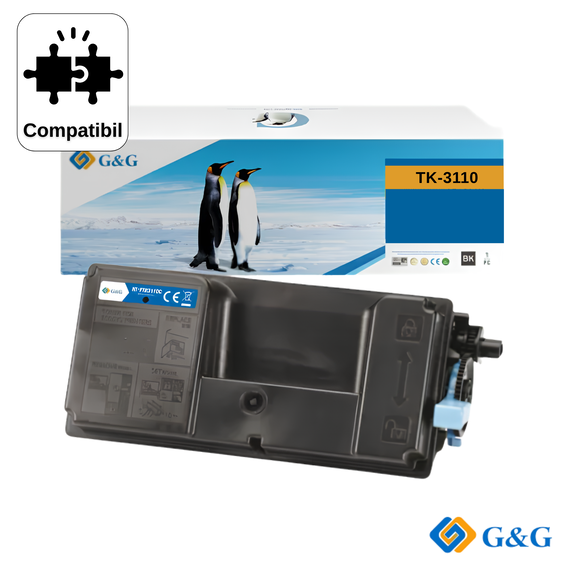 Cartus toner compatibil G&G Black TK-3110, pentru Kyocera FS-4100DN, 15.500 pagini - Papet