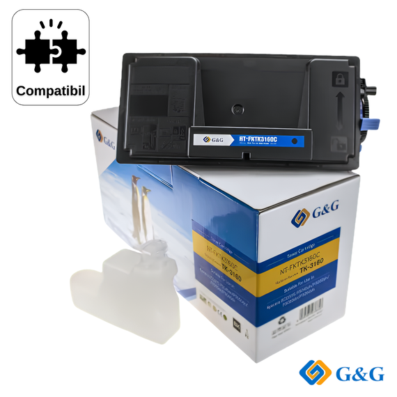 Cartus toner compatibil G&G Black TK-3160, pentru Kyocera ECOSYS P3045DN, 12.500 pagini - Papet