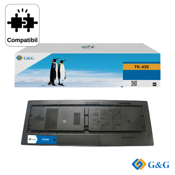 Cartus toner compatibil G&G Black TK-435, pentru Kyocera Taskalfa 220, 15.000 pagini - Papet