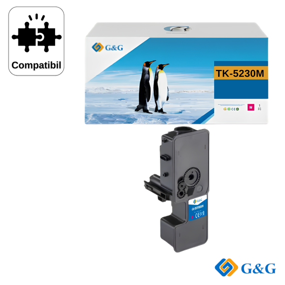 Cartus toner compatibil G&G Magenta TK-5230M, pentru Kyocera ECOSYS M5521CDN, 2.200 pagini - Papet