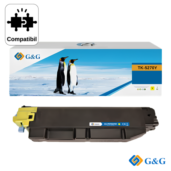 Cartus toner compatibil G&G Yellow TK-5270Y, pentru Kyocera ECOSYS M6230CIDN, 6.000 pagini - Papet
