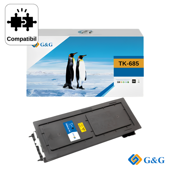 Cartus toner compatibil G&G Black TK-685, pentru Kyocera Taskalfa 300I, 20.000 pagini - Papet