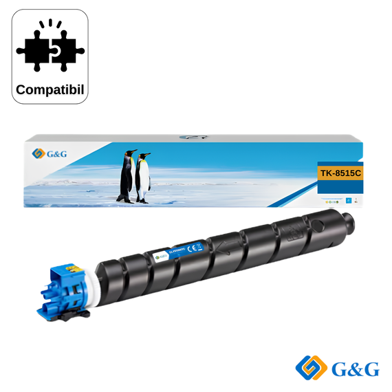 Cartus toner compatibil G&G Cyan TK-8515C, pentru Kyocera Taskalfa 5052CI, 20.000 pagini - Papet