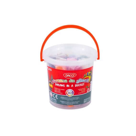 Plastilina DACO, galetusa, 10 culori/set, 400g - Papet
