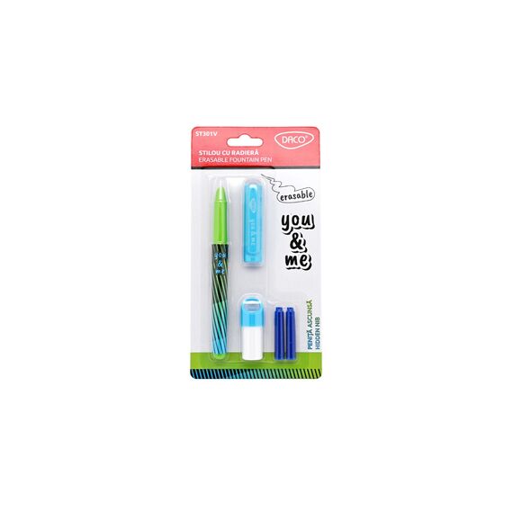Stilou cu radiera si penita ascunsa, DACO You&Me, ALEGE CULOAREA: Verde - 2Papet