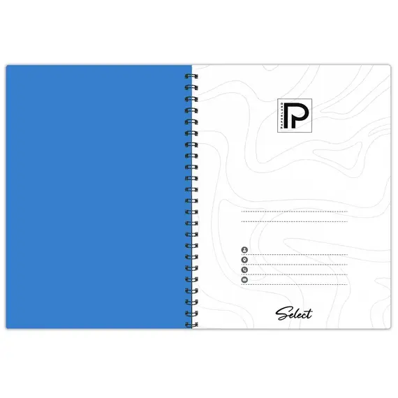 Caiet A4 cu spirala si coperta plastic, 100 file 80 g/mp, PAPERLAND Select, ALEGE LINIATURA: Matematica - 2Papet