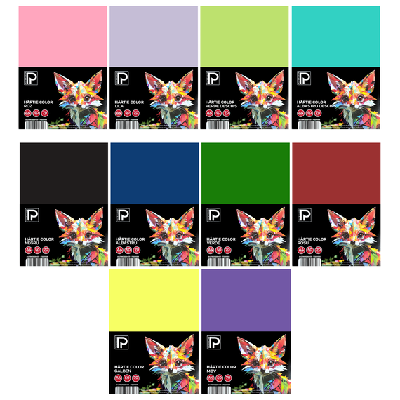 Hartie colorata A4, PAPERLAND, 70 g/mp, 50coli/top, ALEGE CULOAREA: Galben - Papet