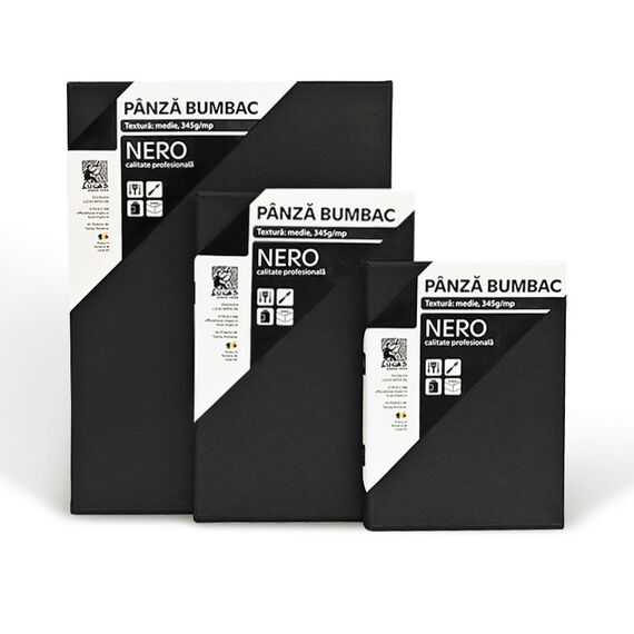 Panza neagra pe sasiu 18x24 cm, LUCAS Nero - Papet