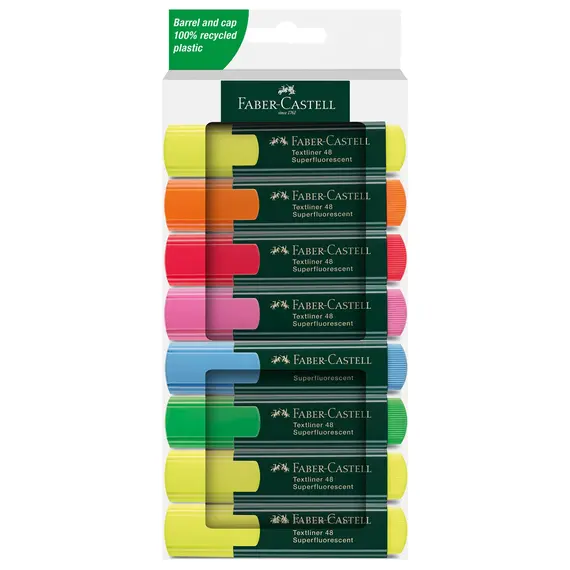 Textmarker FABER-CASTELL Superfluorescent 1548, 8 buc/set - Papet