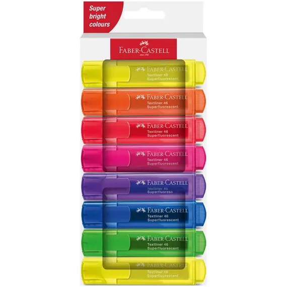 Textmarker FABER-CASTELL Superfluorescent 1546, 8 buc/set - Papet