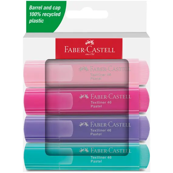 Textmarker FABER-CASTELL Pastel 1546, 4 buc/set - Papet