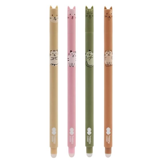 Roller cu rescriere, 0.5 mm, HAPPY COLOR Warm Kitty, scriere albastra - Papet