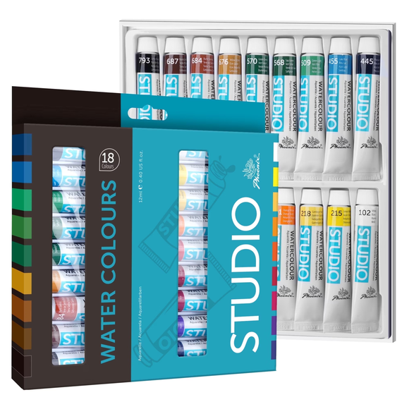 Acuarele tub 12ml, 18 culori/set, PHOENIX - Papet