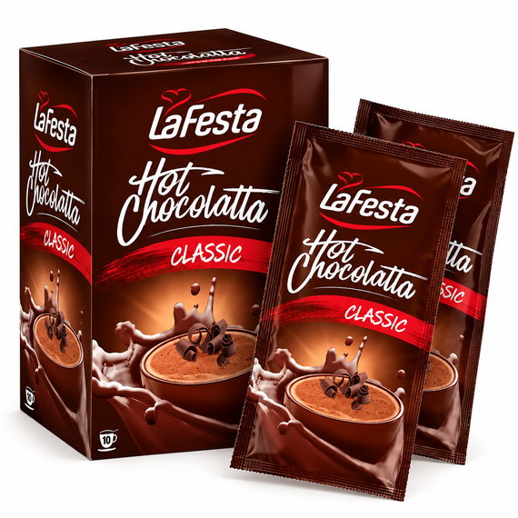 Ciocolata calda LA FESTA Classic 25g, 10 buc/cutie - Papet