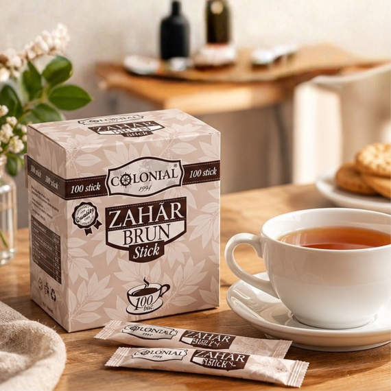 Zahar brun la plic 4 g, 100 buc/cutie, COLONIAL 1994 - 3Papet