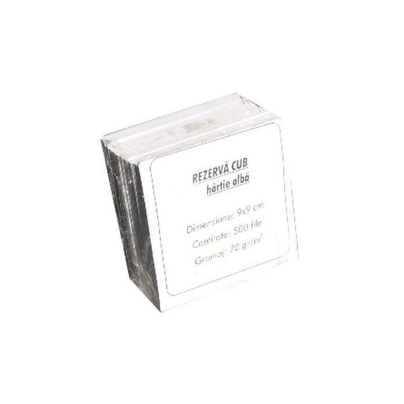Rezerva cub din hartie, 9x9cm, 500 file albe - Papet