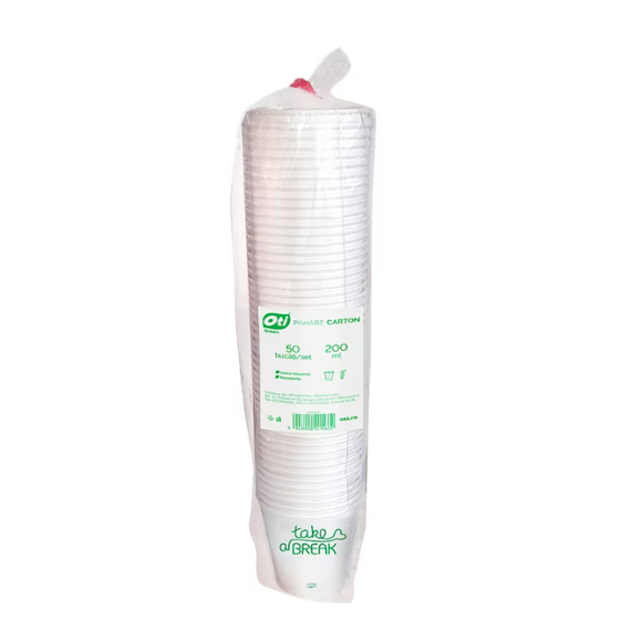 Pahare carton pentru cafea 200 ml, 7 oz, 50 buc/set, OTI Green - 2Papet