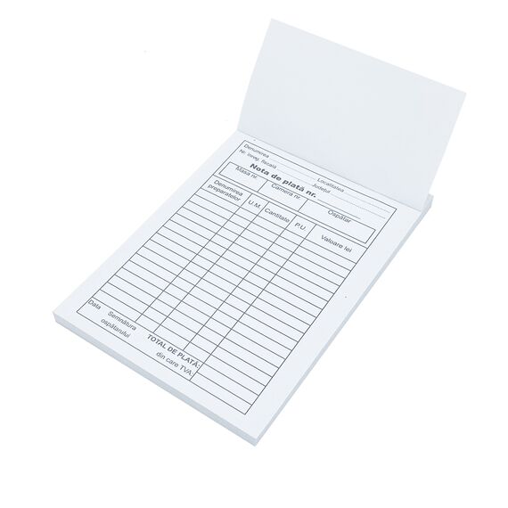 Nota plata ospatar, A6, 100 file/set - 2Papet