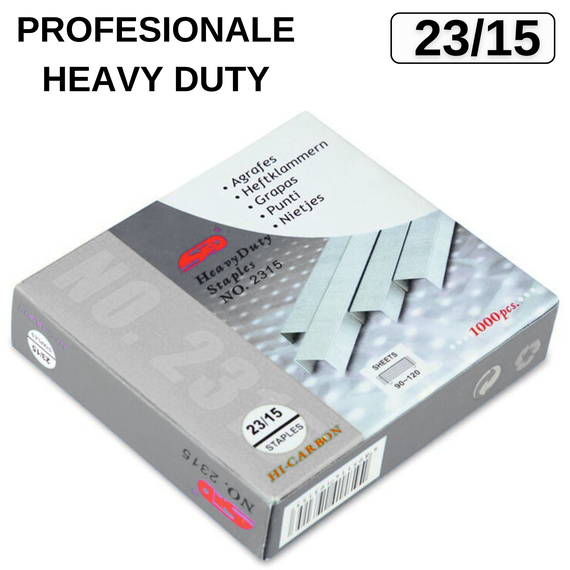 Capse 23/15, 1000 buc/cutie, STD Heavy Duty - Papet