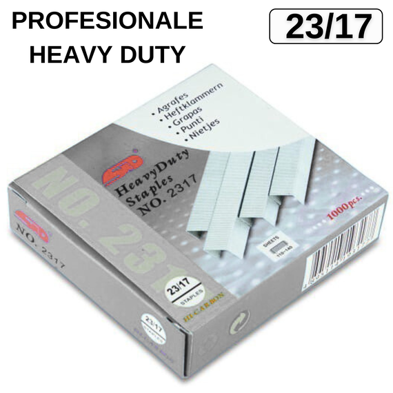 Capse 23/17, 1000 buc/cutie, STD Heavy Duty - Papet