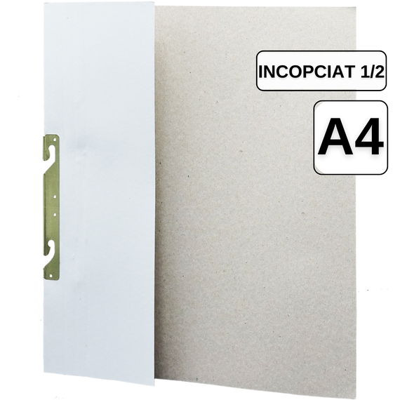 Dosar pentru incopciat, coperta 1/2, carton duplex cretat alb - Papet