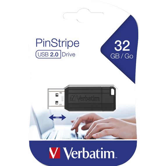 Stick USB 32 GB VERBATIM PinStripe 2.0 - Papet