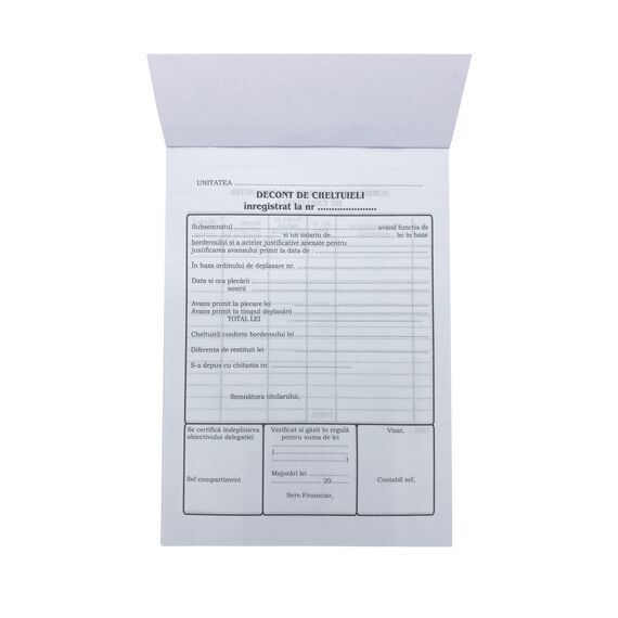 Decont de cheltuieli, A5, 100 file/set - 3Papet