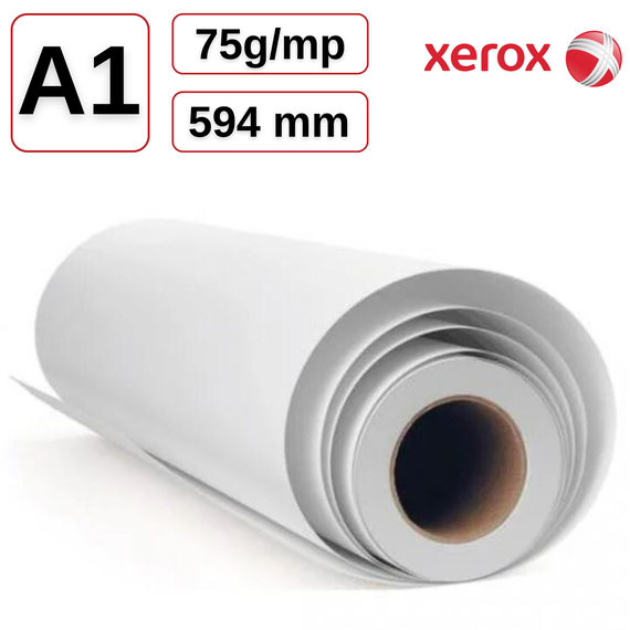 Rola hartie plotter 75g/mp A1, 75g 594mm x 50m XEROX - Papet