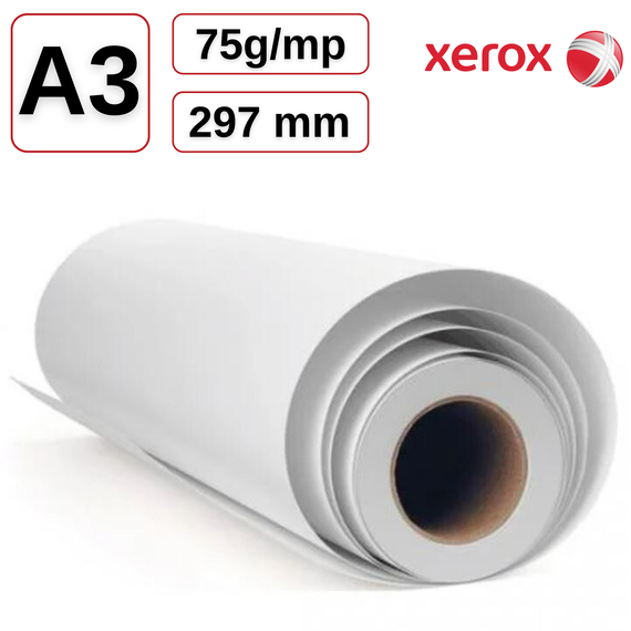 Rola hartie plotter 75g/mp A3, 297mm x 50m XEROX - Papet