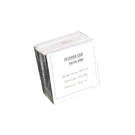 Rezerva cub din hartie, 9x9cm, 500 file albe - Papet