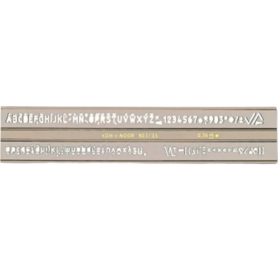 Sablon cu Litere si Cifre 3.5 mm KOH-I-NOOR Iso - 2Papet